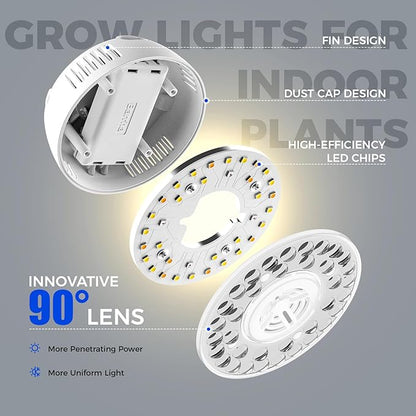 Barrina Orbgrow OG09 Puck LED Grow Light with 660nm Red LEDs, 18W(2 x 9W, 270 Watt Equiv), Plant