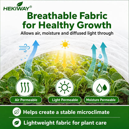 HEKIWAY 10 FT x 40 FT Frost Cloth, Plant Covers for Freeze Protection