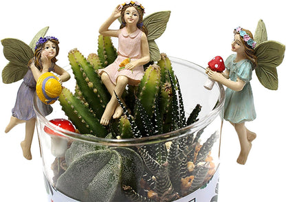 Garden Miniatures Fairies Mini Garden Figurine Set Fairies Statues Without a Stick for Outdoor
