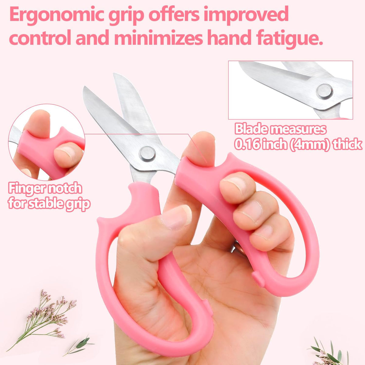 12 Pcs Flower Scissors, Stainless Steel Floral Shear, Premium Garden Pruning Shears, Sharp Garden
