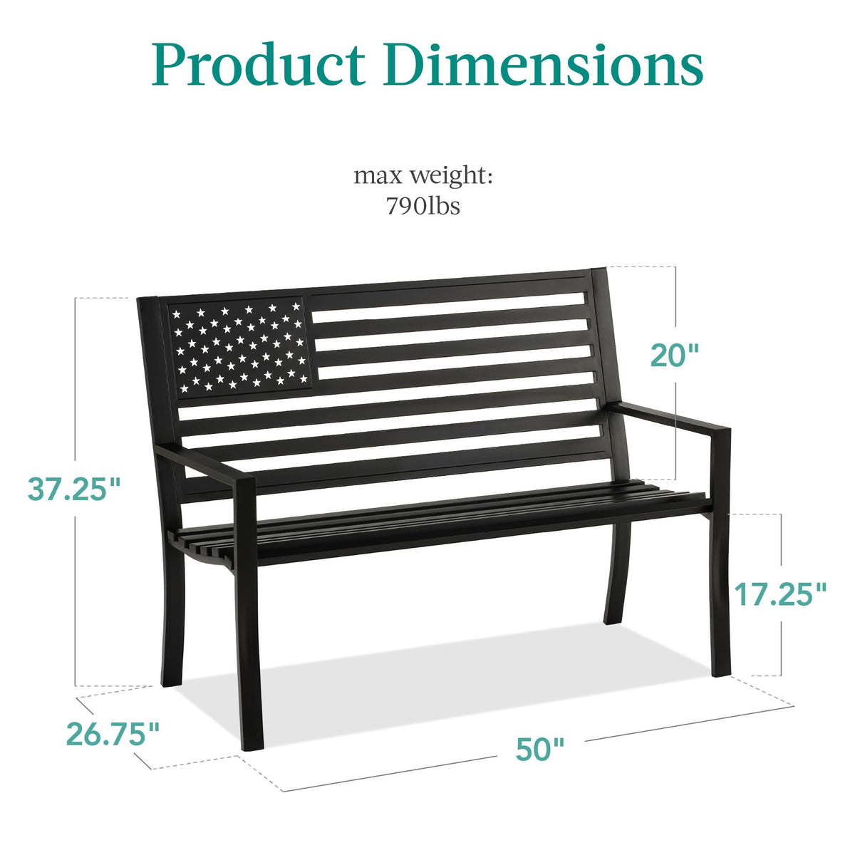 Best Choice Products Outdoor Bench 2-Person Steel Indoor/Outdoor Bench for Garden, Patio, Porch