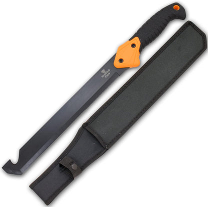 Snake Eye Machete with Heavy Duty Construction-Ergonomic Non-Slip Handle and Belt Sheath for