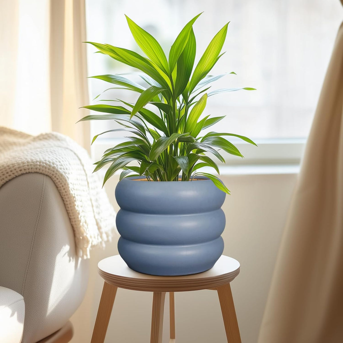 SQOWL Ceramic Pot for Plants - 8 Inch Plant Pot with Drainage Hole Planter for Indoor Plants