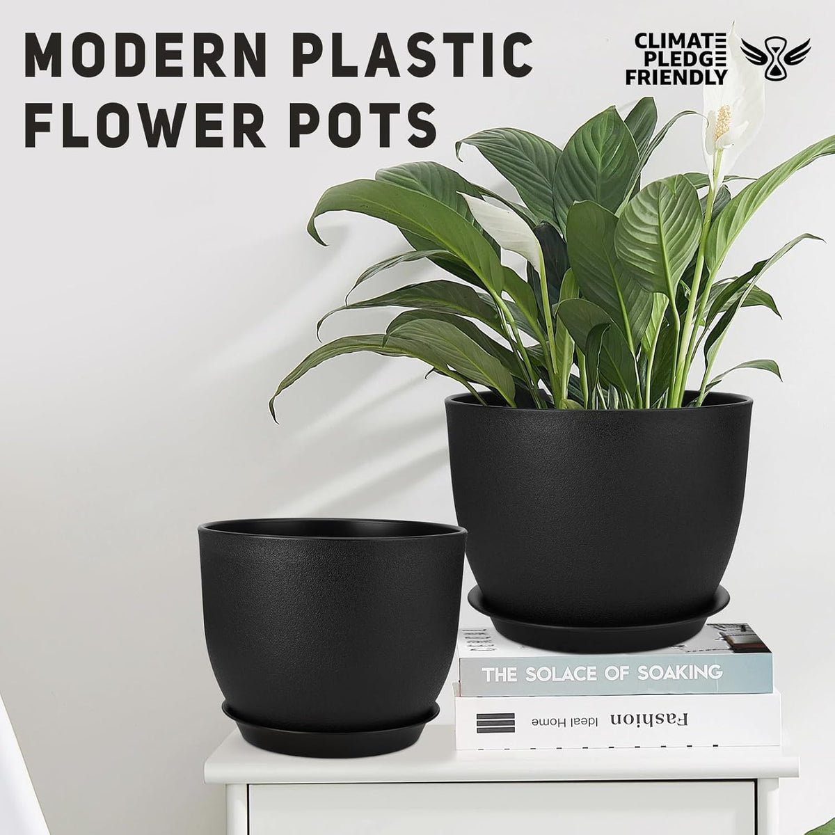 Plant Pots 12/10/9 inch Set of 3, Flower Pots with Multi Mesh Drainage Holes, Large Planters for
