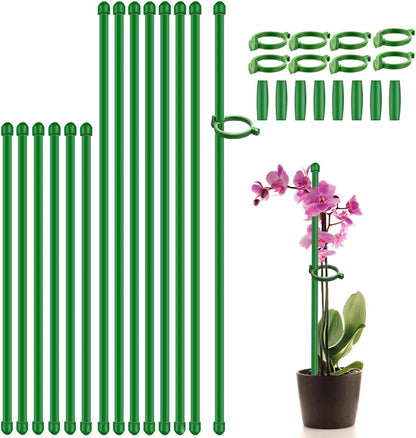 Plant Stakes 17inch &11inch SupKing Adjustable Length Plant Support Stake 16Pcs Green Orchid Stick