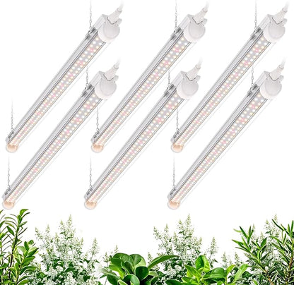Bstrip Grow Light, 2FT 144W (6 x 24W) Plant Light, Full Spectrum with 660nm Red LEDs, 3686K T8 Grow