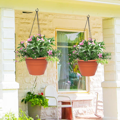 Plant Pots Set of 5, 10" Outside Diameter Flower Pots, 8.5" Inner Diameter Plant Planters with