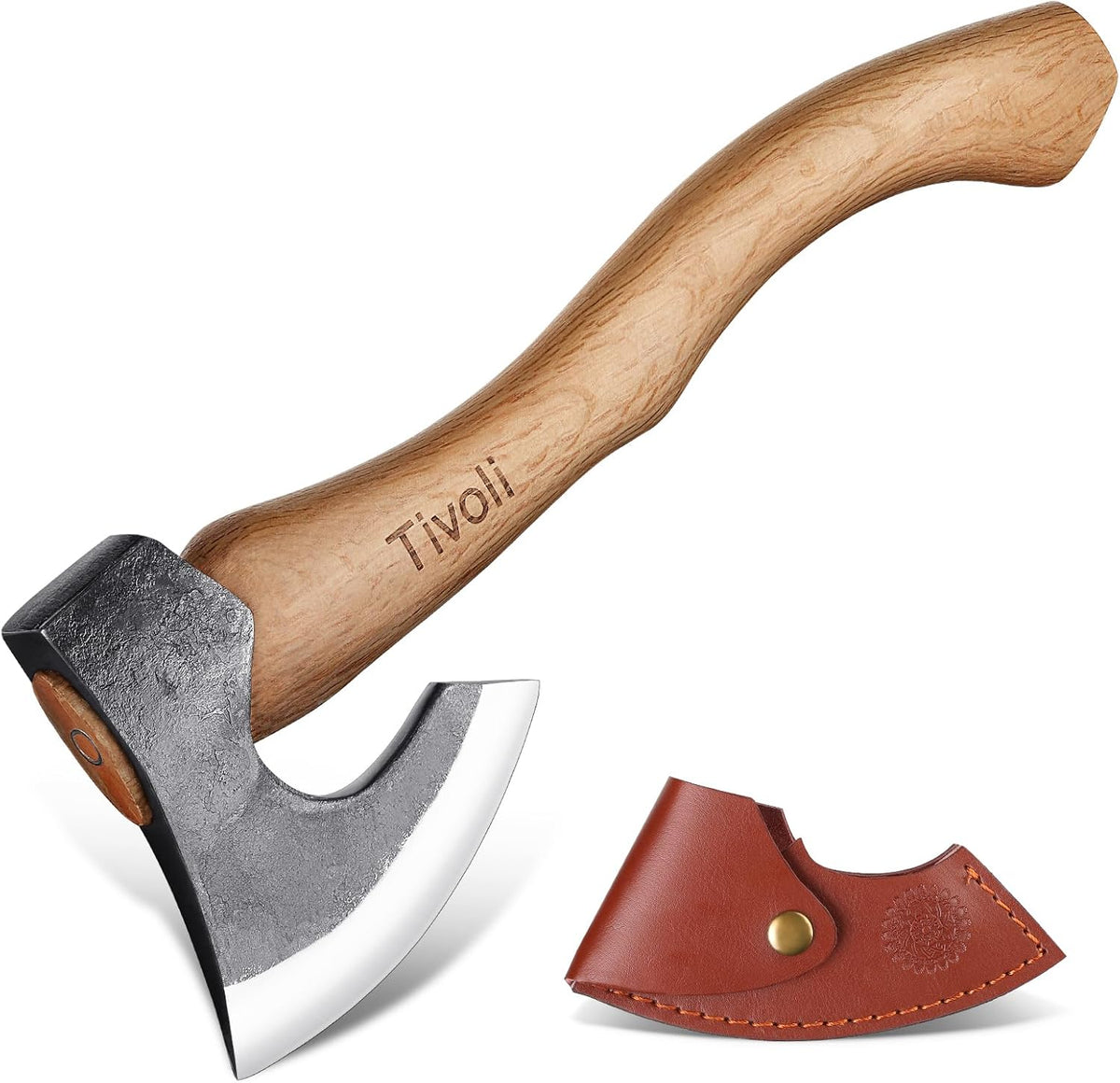 Tivoli 15 Inch Camping Axes and Hatchets, Bushcraft Axe for Wood Splitting and Kindling,Hand Forged