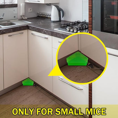 Qualirey 24 Pcs Mice Station with Key Triangle Bait Station Reusable Rodent Trap Bait Box, Keeps