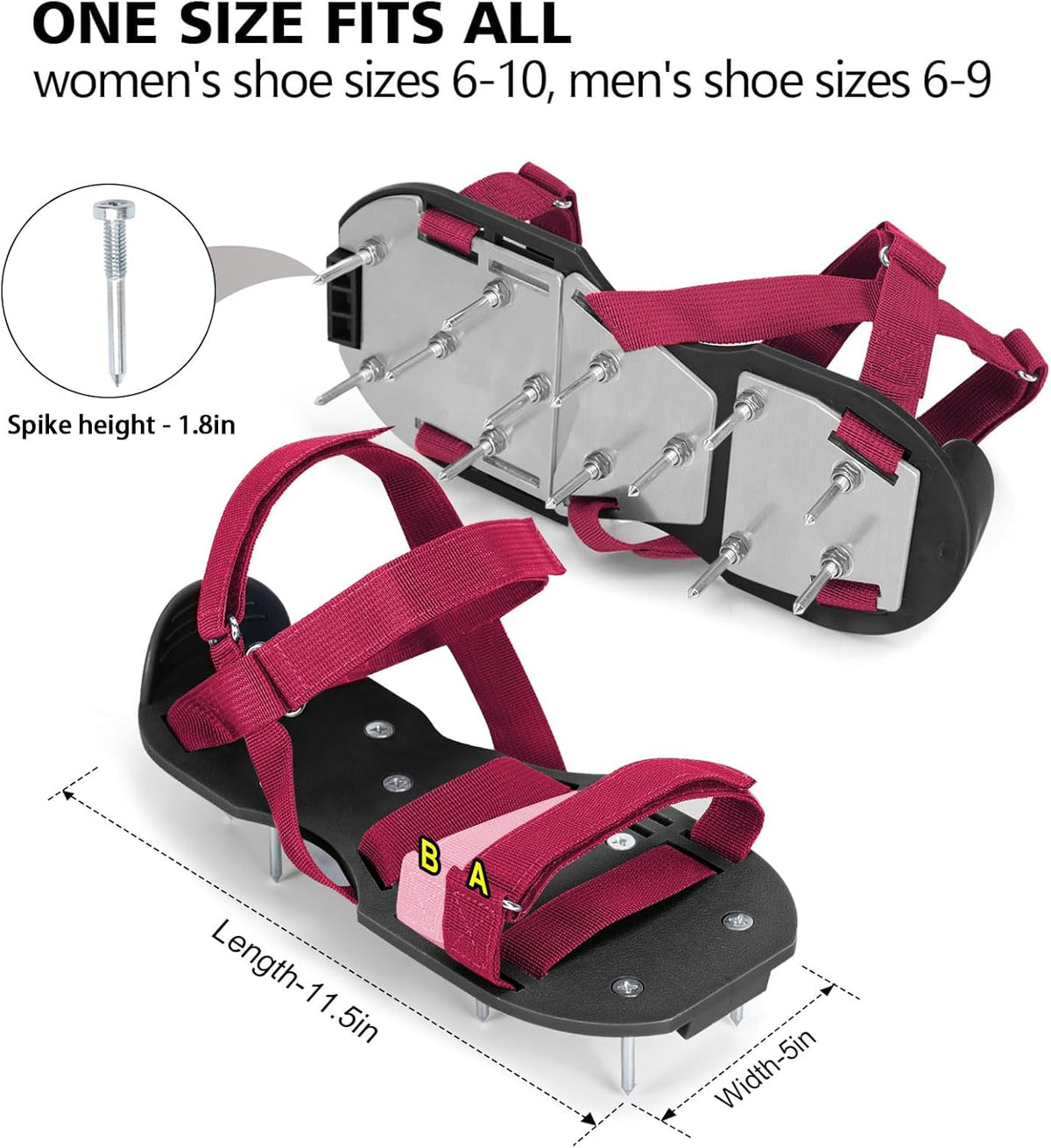 Lawn Aerator Shoes for Grass - Pre-Assembled Grass Aerator Shoes for Lawn - Soil Yard Aerator Tool