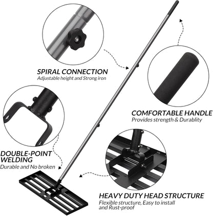 Walensee Lawn Leveling Rake, 7FT 30"x10" Levelawn Tool, Heavy Duty Effort Saving Lawn Level Tool
