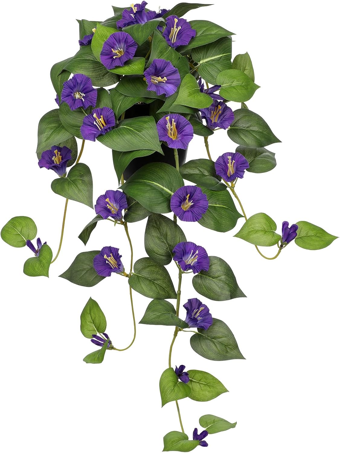 Briful Artificial Hanging Flowers in Pot 25.6" Faux Silk Morning Glory Flower Vine with Cascading