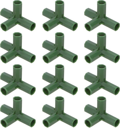 4 Pcs 11mm Greenhouse Frame Building Connectors, 4 Way Right Angle Pipe Fitting for Grape