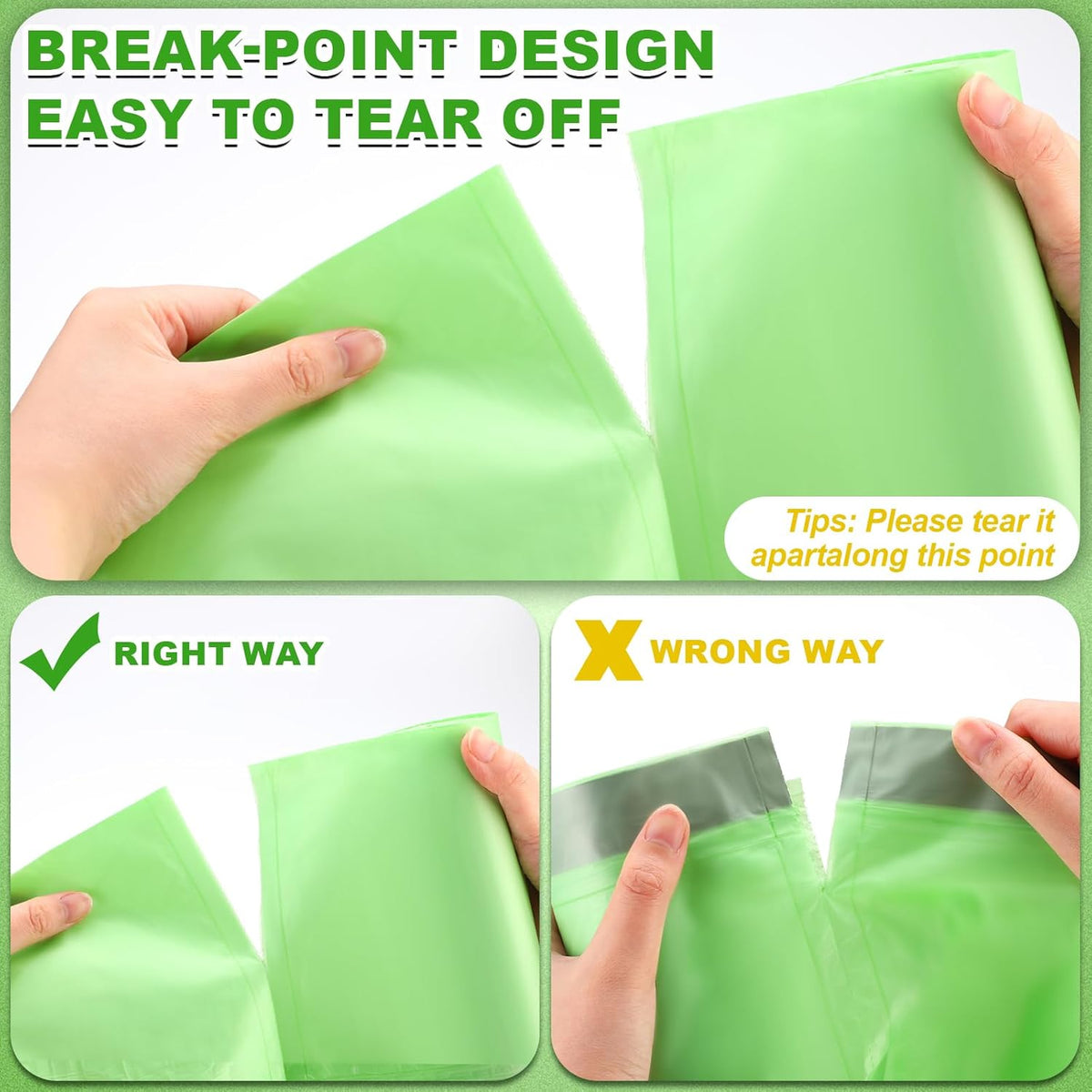 200 Count 13 Gallon Compostable Trash Bags with Drawstring Tall Kitchen Food Scrap Waste Bag Heavy