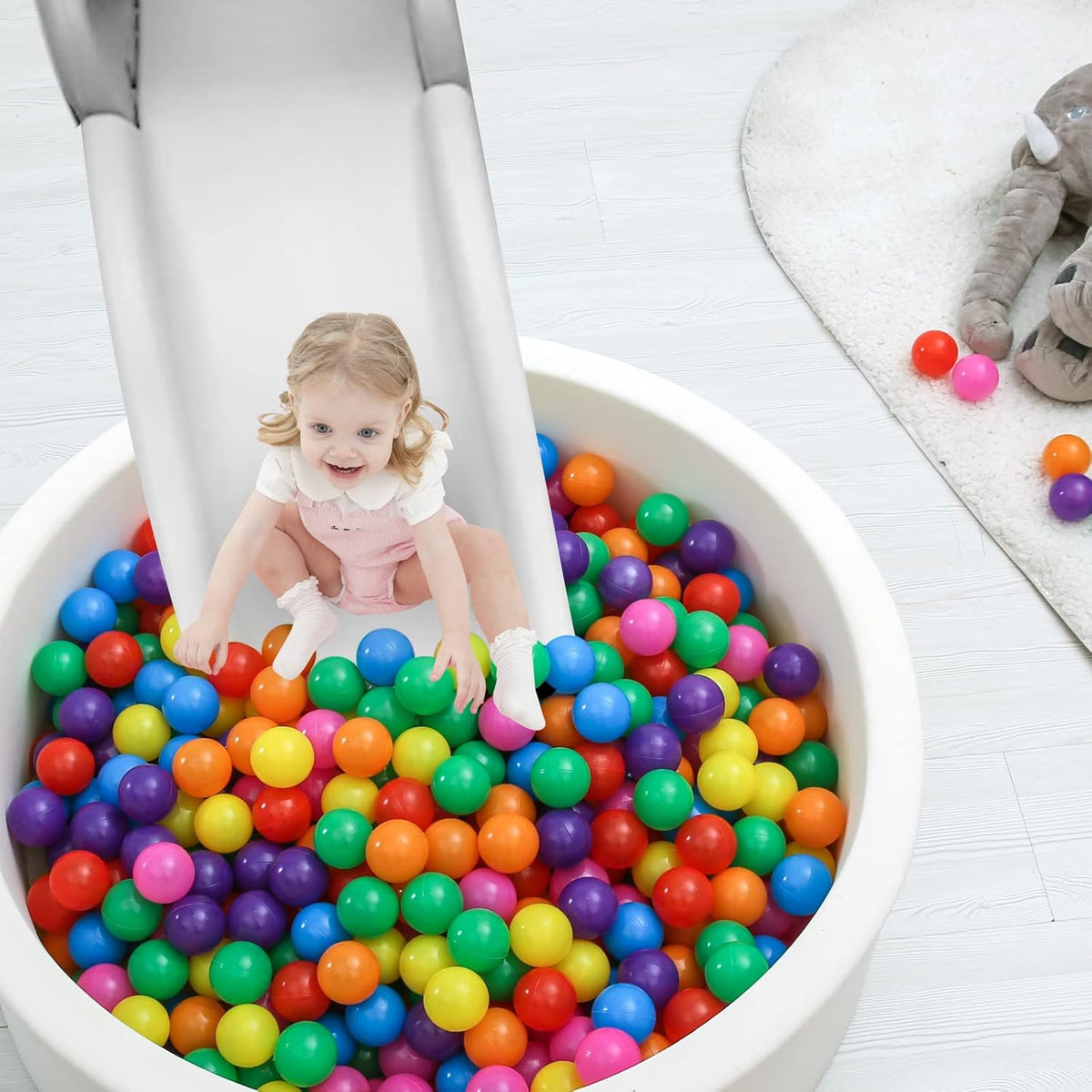 TRENDPLAY Plastic Balls for Ball Pits 2.2 Inch, Pack of 50 100 200 500 Hollow Balls, Perfect for