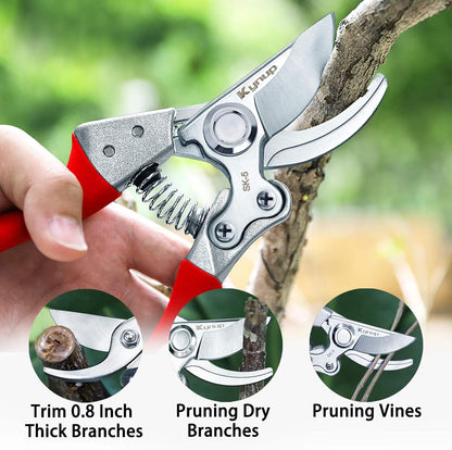 Kynup 2Packs Pruning Shears for Gardening, Garden Shears Scissors Heavy Duty, Bypass Pruner Hand