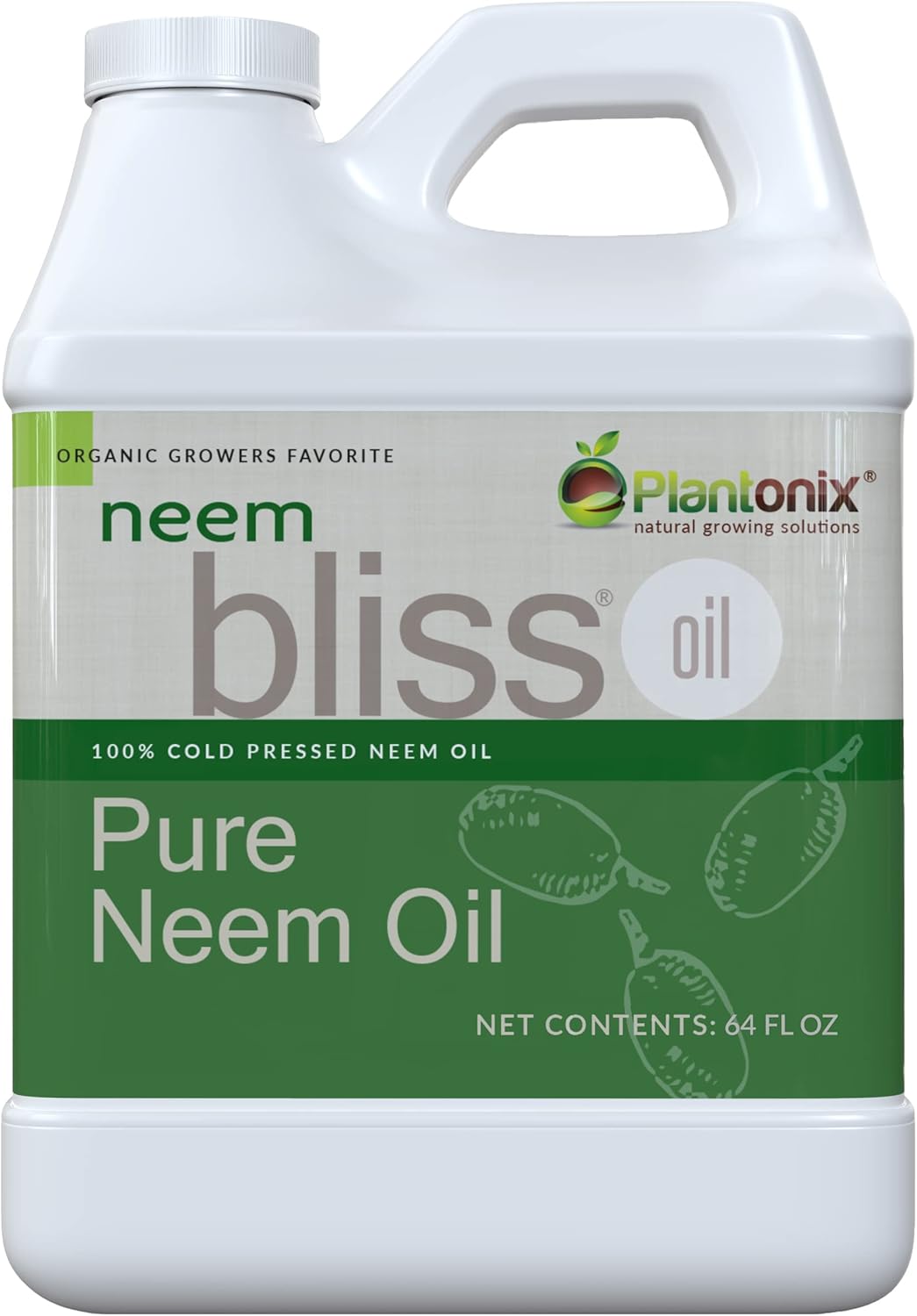 Neem Bliss (64 Fl Oz) - Pure Neem Oil Concentrate - 100% Cold Pressed Neem Oil - All-Natural Neem