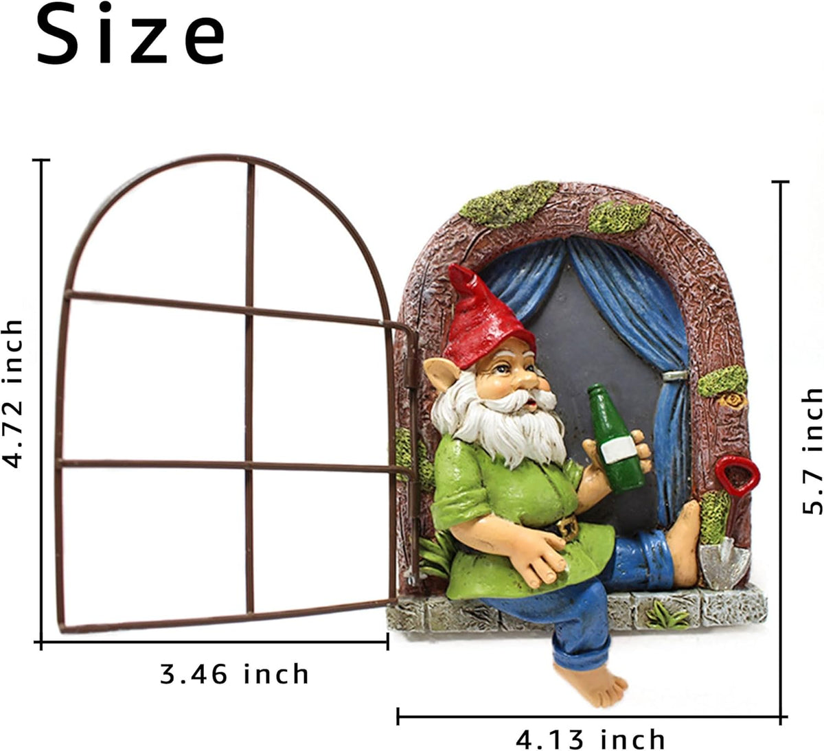 Gnome Tree Hugger, Funny Garden Gnome Resin Statue, Outdoor Ornaments Decor, Whimsical Tree