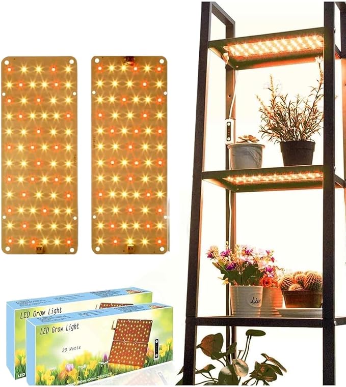 DOMMIA Grow Light, 20W Ultra-Thin Panel Grow Lights for Indoor Plants, High PPFD Full Spectrum