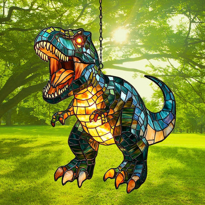 Fierce T-rex Acrylic Suncatcher Stained Glass Effect Window Car Hanging Christmas Ornament Indoor