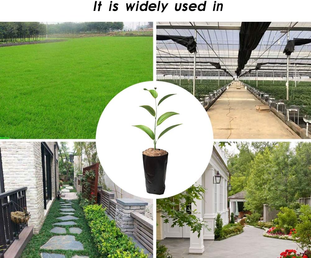 100 PCS Thicken Plastic Nursery Bags for Plants Fruit Flower Grow Bags Seedling Pots (7.87x11.81 in)