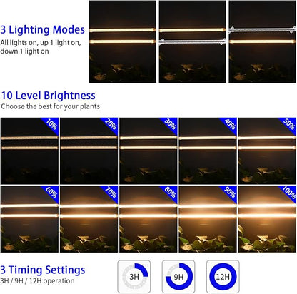 13 Inches Strip Growing Lamp for Indoor Plants, 3500K Full Spectrum LED Grow Light Strips with Auto