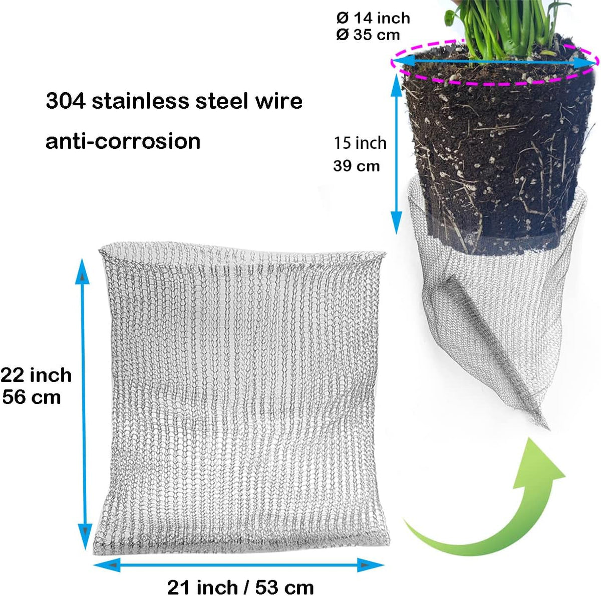 5pcs 10 Gallon Gopher and Vole Wire Baskets Protect Plants, Trees, Flowers and Bulbs from Voles