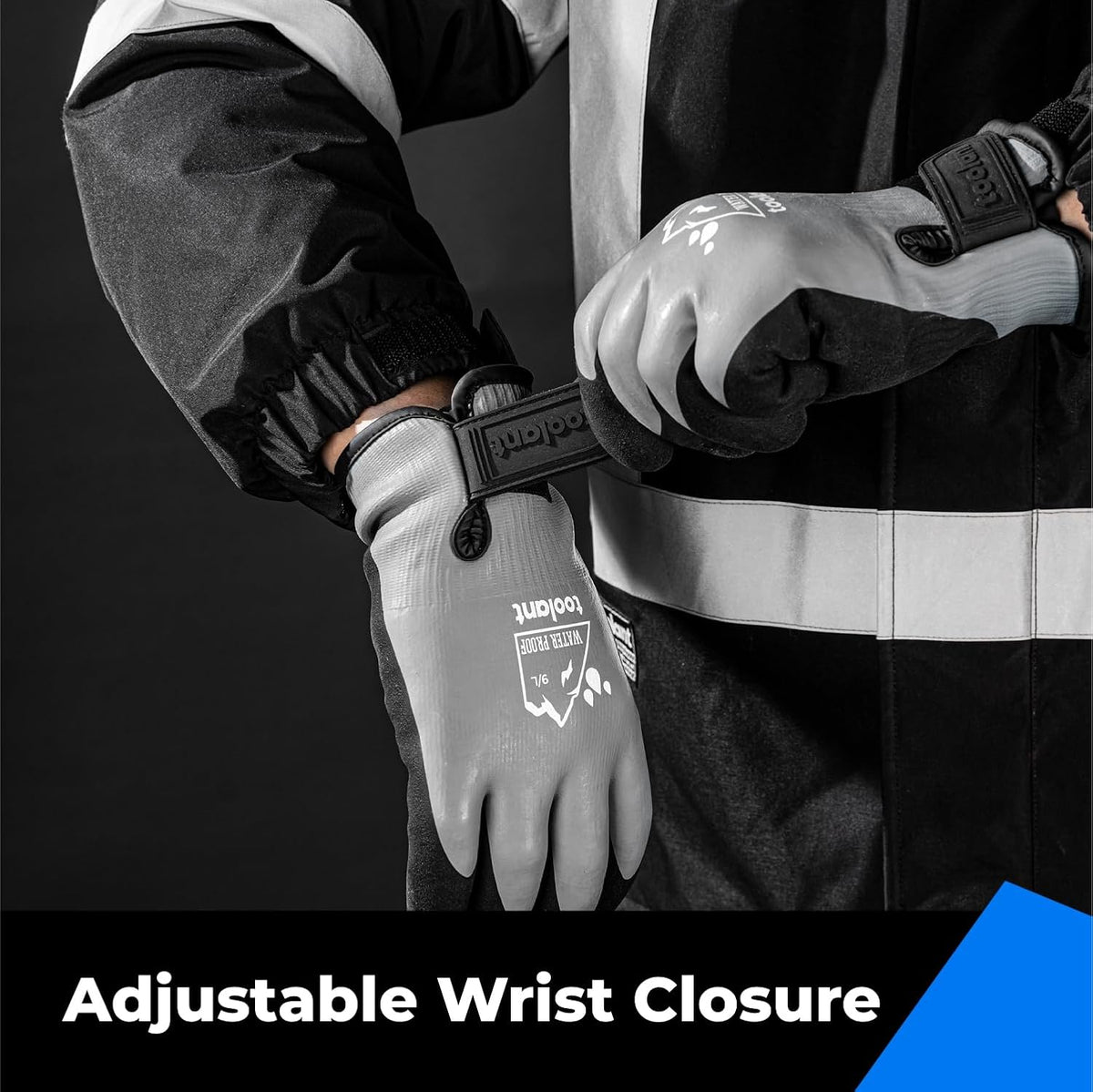 toolant 100% Waterproof Gloves Bulk Pack, 3 Pairs, Winter Work Gloves for Cold Weather, Touchsreen