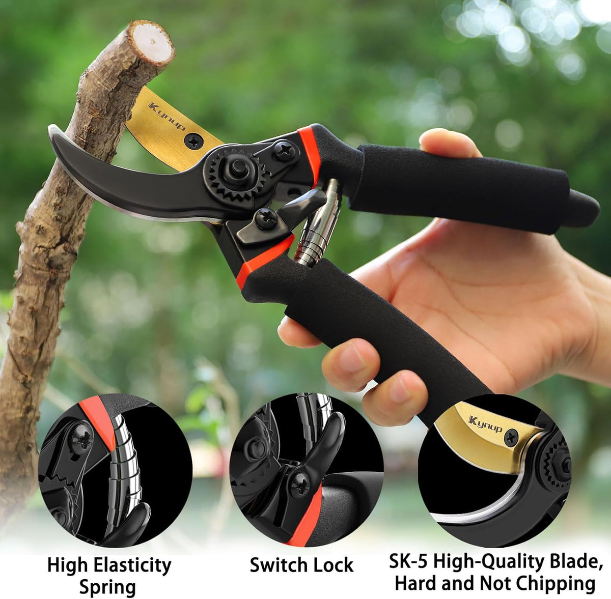 Kynup 3Pack Pruning Shears, Garden Shears, Pruning Shears for Gardening, Gardening Shears Scissors