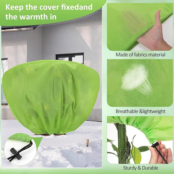 6 Pcs Winter Plant Covers Freeze Protection 39.4x23.6 Inch Horizontal Shrub Tree Rose Plant