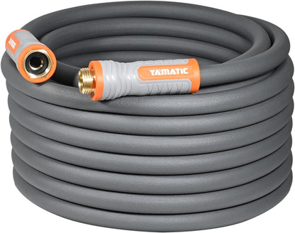 YAMATIC Heavy Duty Garden Hose 5/8 in x 75 ft with Swivel Handle, Super Flexible Water Hose