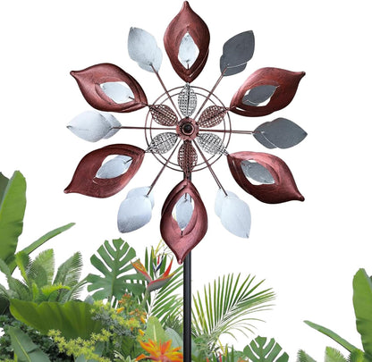 GUAGUA Classical Metal Wind Spinner Outdoor, 360 Degrees Swivel Wind Spinners for Yard and Garden