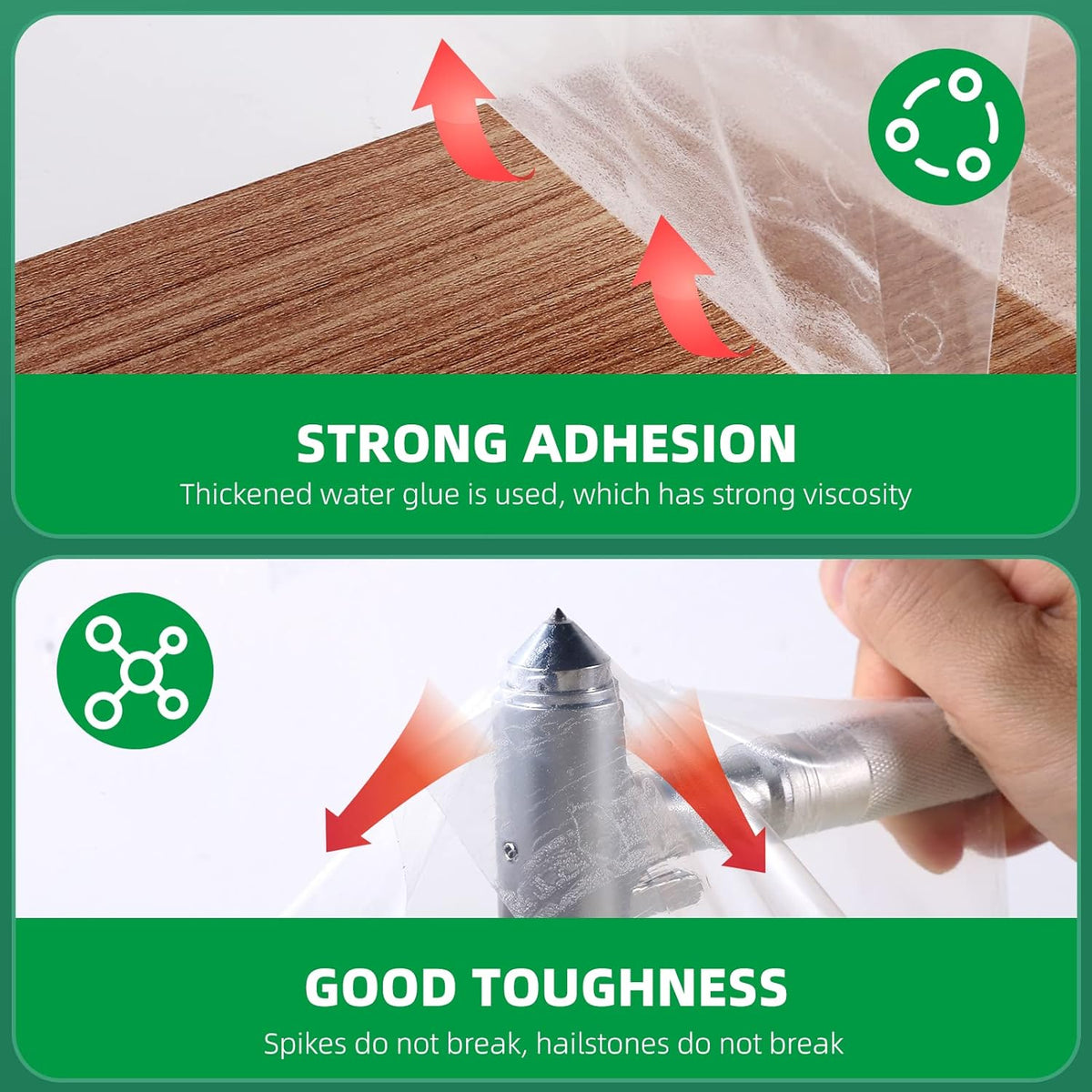 Greenhouse Repair Tape, 6.3 mil Thickness Greenhouse Plastic Tape, Clear UV Resistant Greenhouse