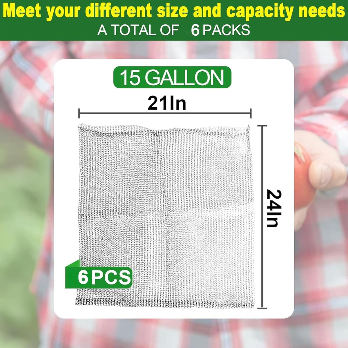 6 Pcs Plant Root Guard G-opher Basket 15 Gallon, Stainless Steel Metal Fruit Protection Bags