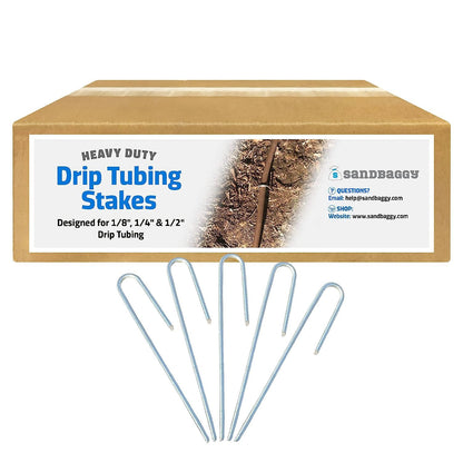 Sandbaggy DRIP TUBING Stakes Landscape Staples | 5 inch Length | Drip Anchors | Landscape Pins |