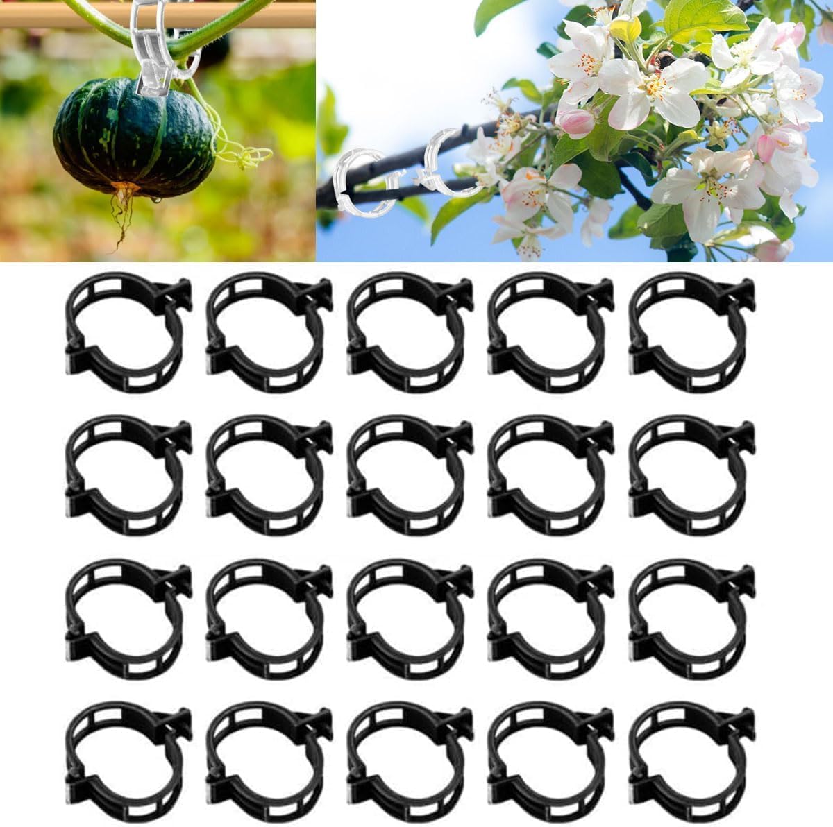 Plant Support Clips - Reusable Garden and Secured Plastic Clips for Tomato Support, String Trellis