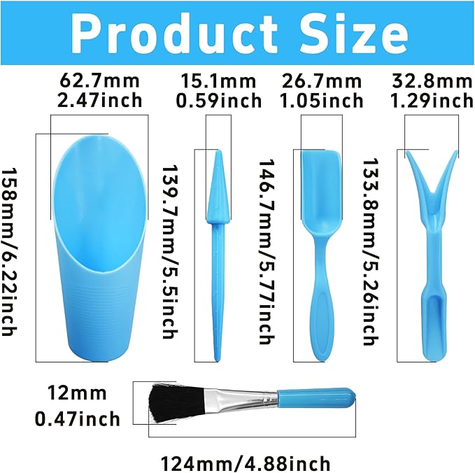 5Pcs Mini Succulent Tools Set, Plastic Garden Hand Tools Kit for Indoor Plant Care, Succulent