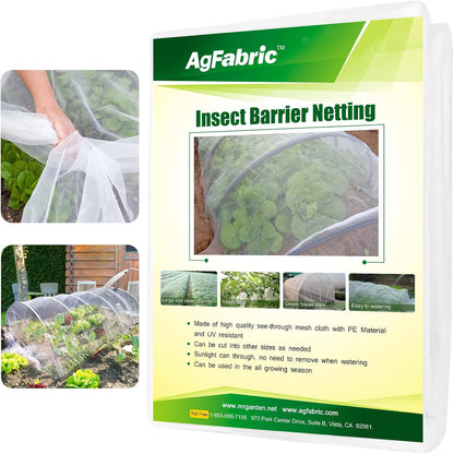 Agfabric Garden Netting 10'x30' Insect Pest Barrier Bird Netting for Garden Protection,Row Cover