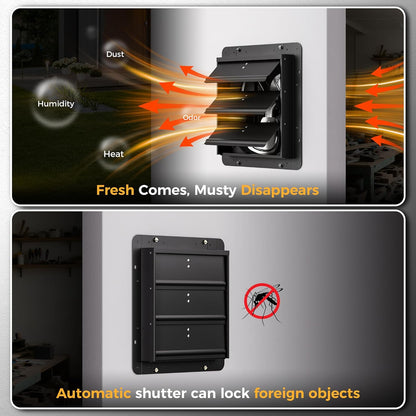 14 Inch EC Motor Shutter Exhaust Fan, 6 Inch Large Touchscreen Controller for Temp Humidity and