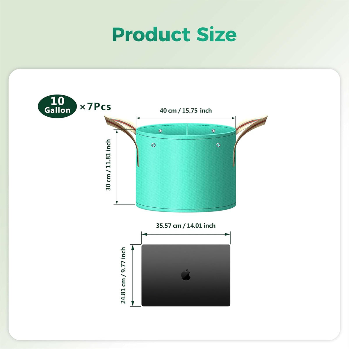 7 Pcs 10 Gallon Potato Grow Bag, PE Garden pots Plant Grow Bag with Branch-Binding Holes and Drain