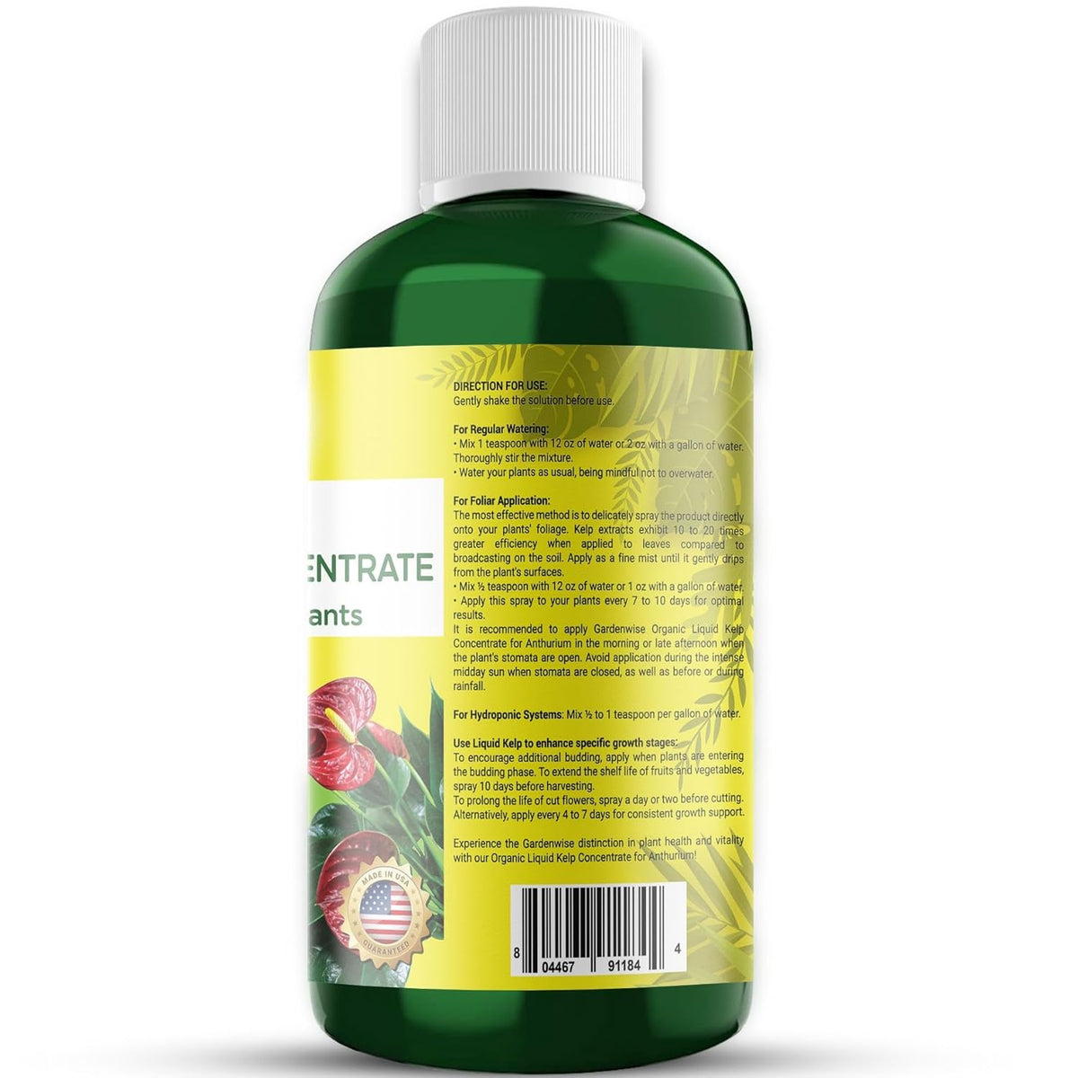 Organic Premium Seaweed Anthurium Fertilizer - Liquid Kelp Plant Food - Nutrient-Rich Soil Enhancer