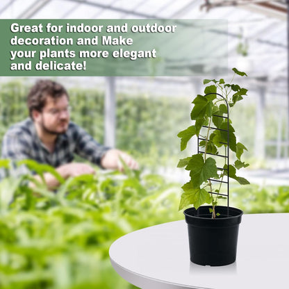 17.5 Inch Indoor Plant Trellis for Climbing Plants, Small Metal Garden Trellis for Potted