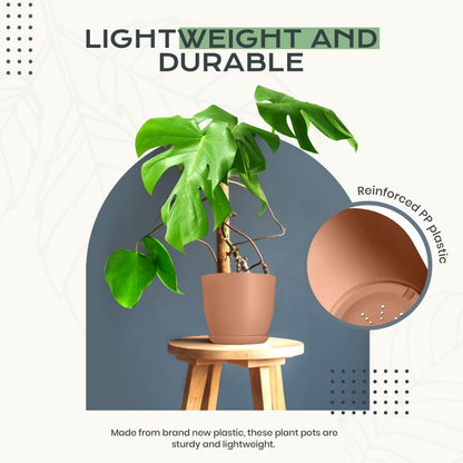 Plant Pots Indoor with Drainage 10 Pack Multi-Size Planters Set Terracotta