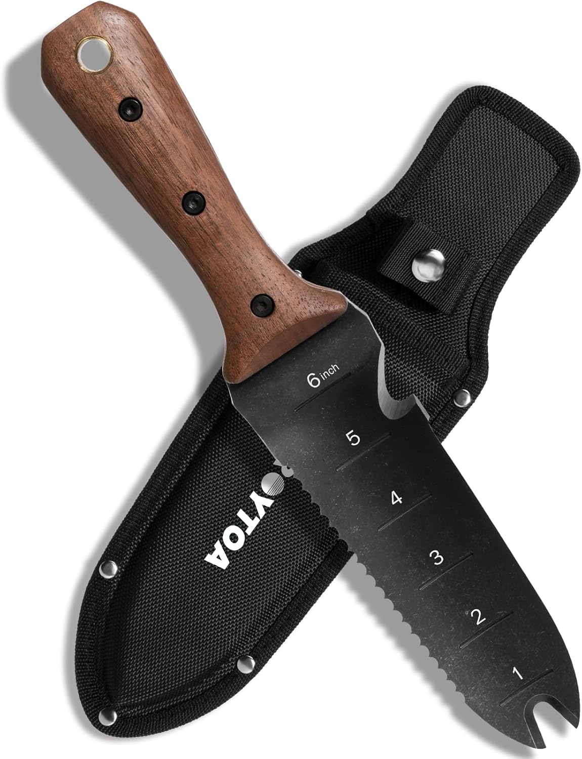 Hori Hori Garden Knife, Garden Tools with Sheath for Weeding,Planting,Digging, 7" Stainless Steel