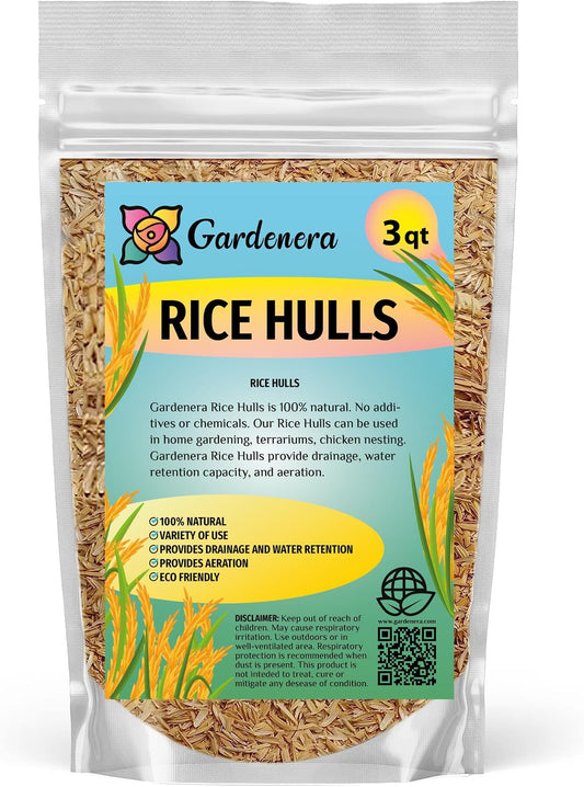 GARDENERA Premium Rice Hulls - Sustainable Gardening Essential for Improved Water Retention and