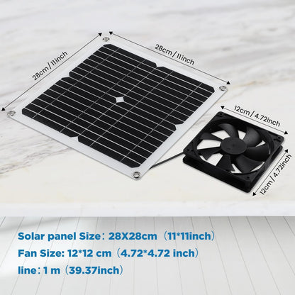 SUNYIMA Solar Panel Fan Kit, 12W Weatherproof Solar Panel with DC Fan for Small Chicken Coops