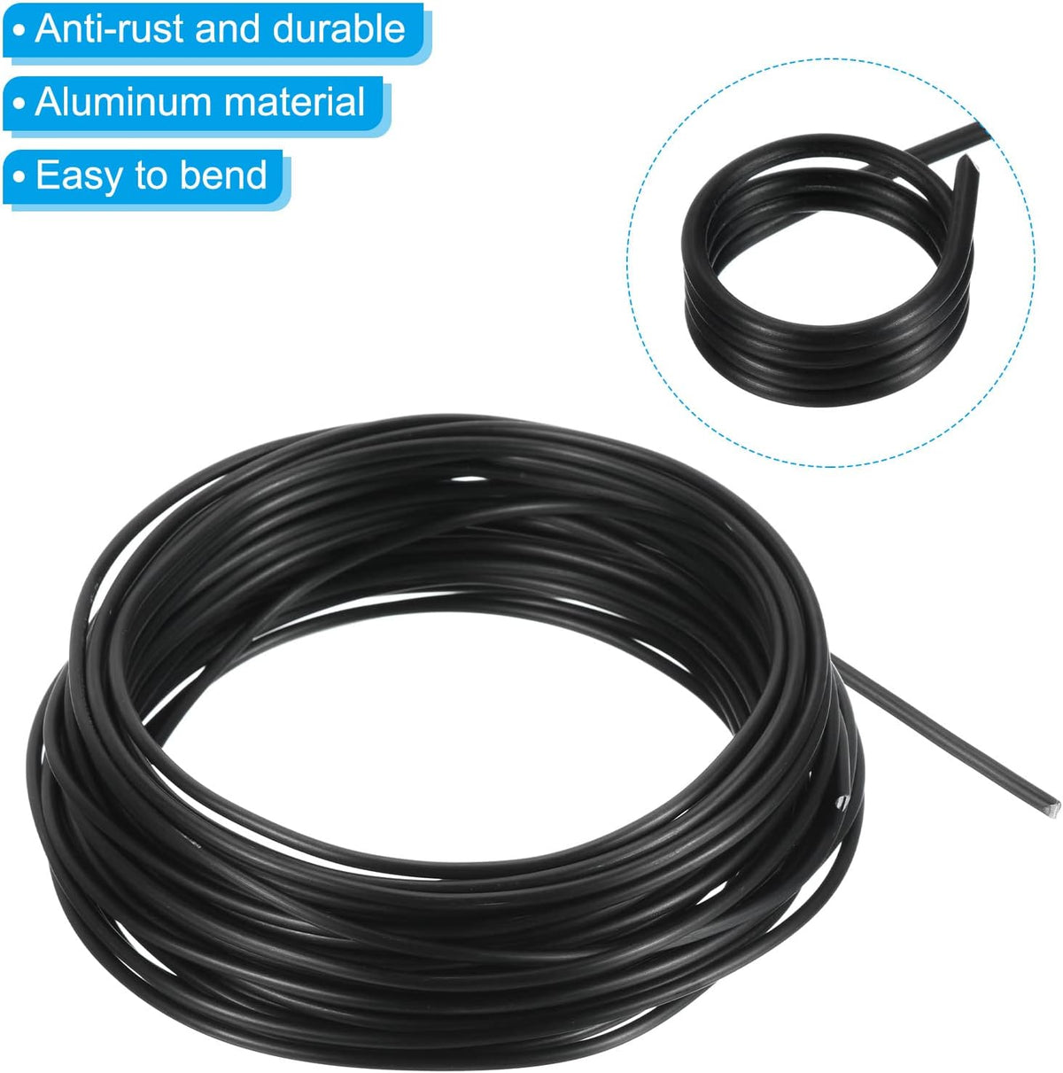 PATIKIL 2.0mm Bonsai Training Wire, 2 Rolls Floral Wire Stems Anodized Aluminum Tree Wire 65.6 Feet