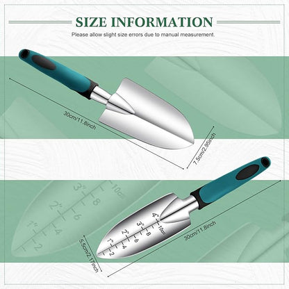 Honoson Garden Hand Trowel Transplant Trowel with Measurements Aluminum Alloy Planting Tools with