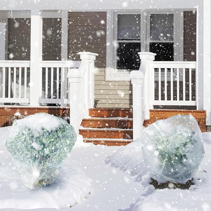 Alphatool Greenhouse Cover Plastic Sheeting - 8 x 24 ft Plant Covers Freeze Protection, Frost