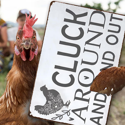 Funny Chicken Gifts Chicken Tin Sign for Home Farm Chicken Coop Farmhouse Kitchen Garden Decor 8 X